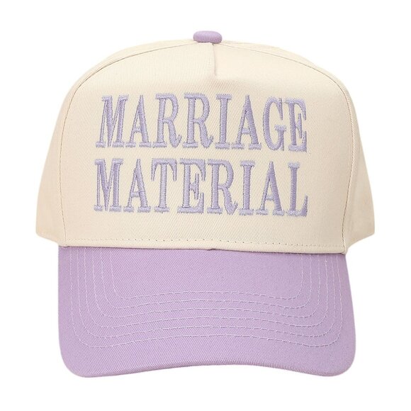MARRIAGE MATERIAL Message Premium Embroidered Baseball Caps - Picture 3 of 7